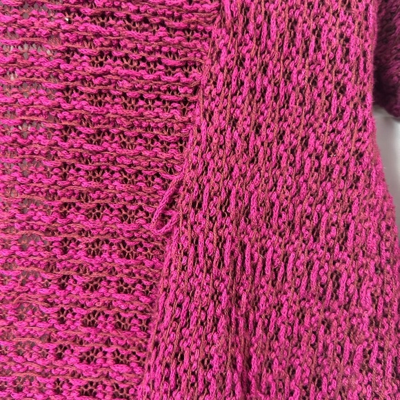 Eileen Fisher Purple Knit Open-Front Cardigan - Picture 5 of 8